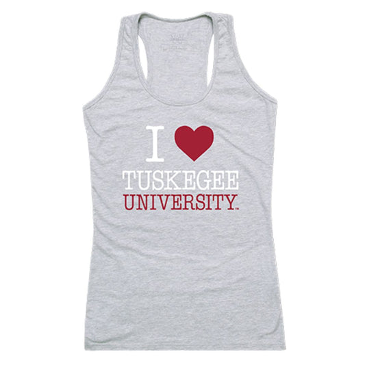 Tuskegee University Tigers Womens Love Tank Top Tee T-Shirt Heather Grey-Campus-Wardrobe