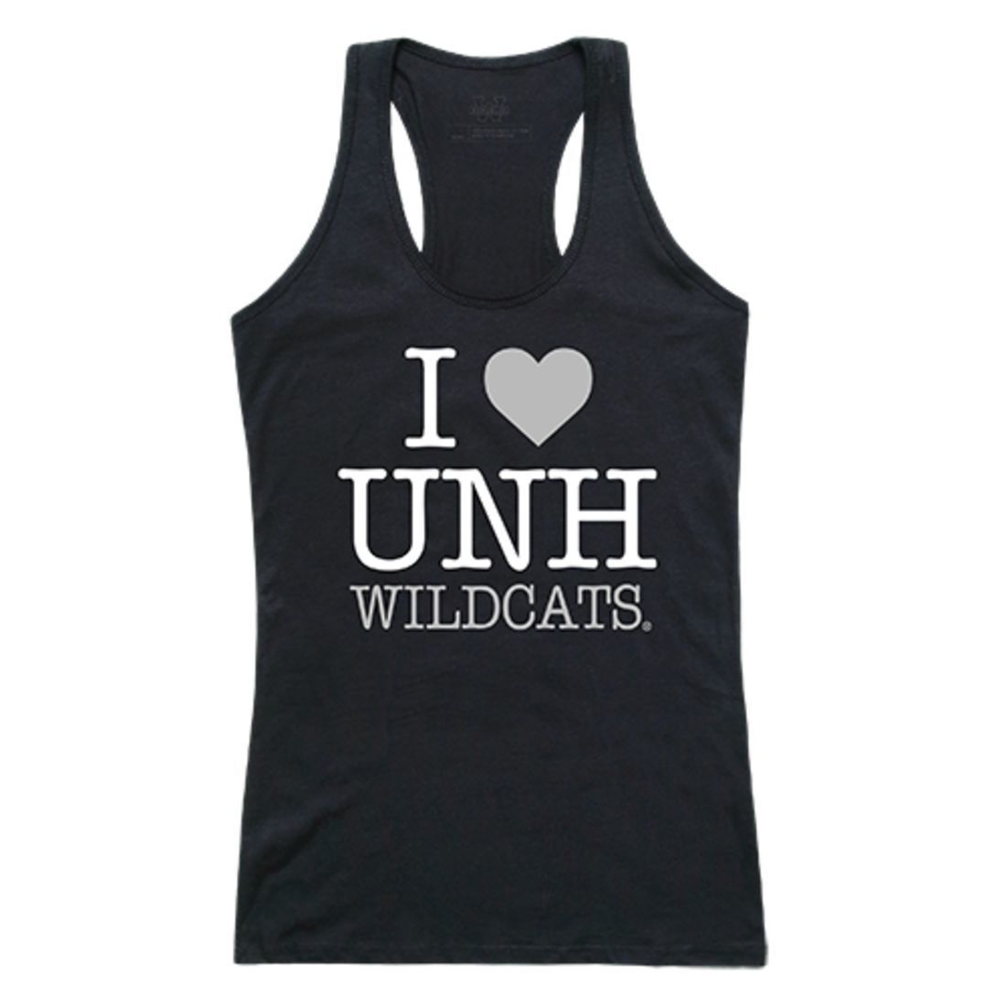 UNH University of New Hampshire Wildcats Womens Love Tank Top Tee T-Shirt Black-Campus-Wardrobe