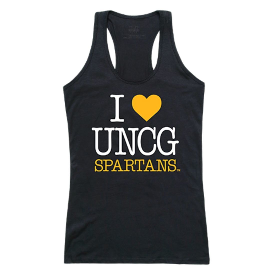 UNCG University of North Carolina at Greensboro Spartans Womens Love Tank Top Tee T-Shirt Black-Campus-Wardrobe