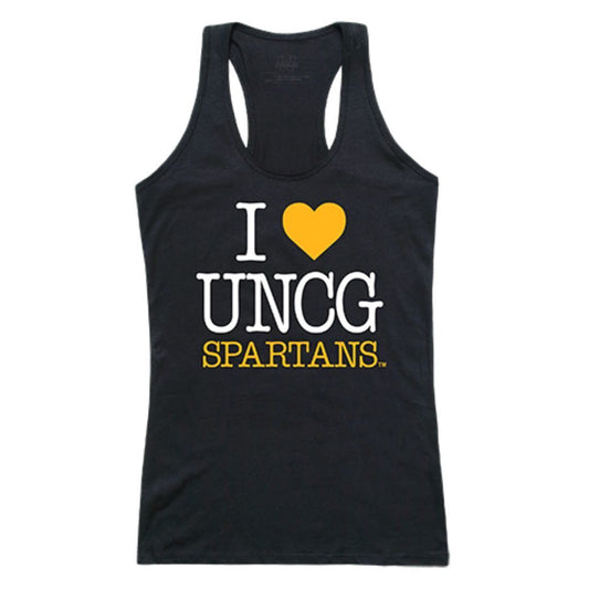 UNCG University of North Carolina at Greensboro Spartans Womens Love Tank Top Tee T-Shirt Black-Campus-Wardrobe