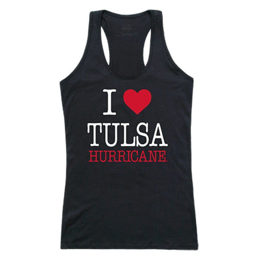 University of Tulsa Golden Hurricane Womens Love Tank Top Tee T-Shirt Black-Campus-Wardrobe