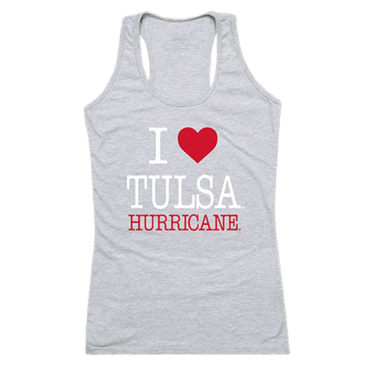 University of Tulsa Golden Hurricane Womens Love Tank Top Tee T-Shirt Heather Grey-Campus-Wardrobe