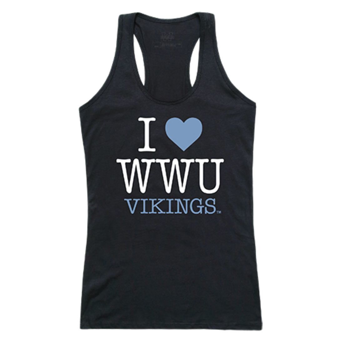 Western Washington University WWU Vikings Womens Love Tank Top Tee T-Shirt Black-Campus-Wardrobe