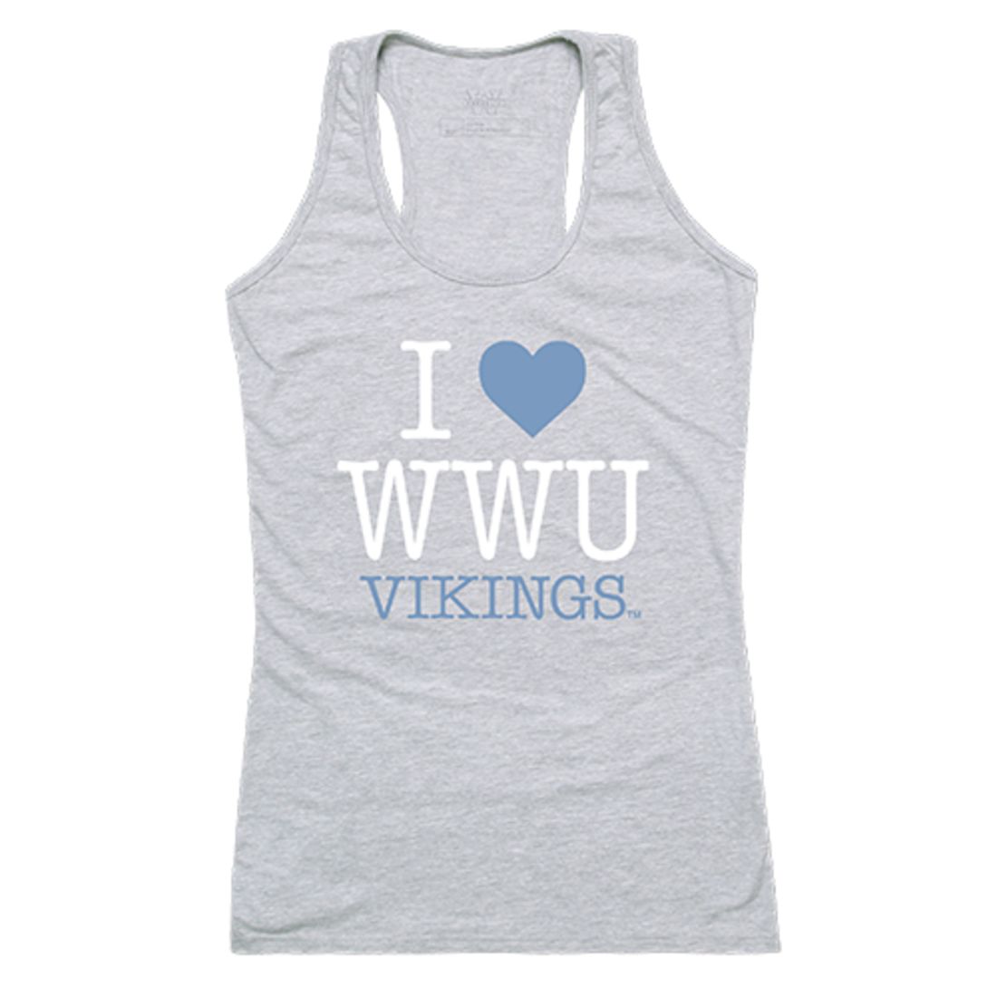 Western Washington University WWU Vikings Womens Love Tank Top Tee T-Shirt Heather Grey-Campus-Wardrobe