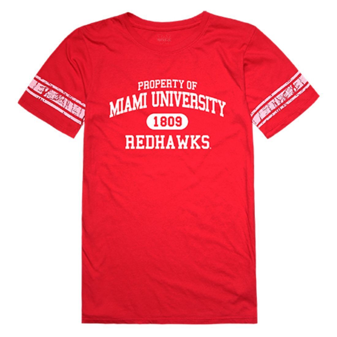 Miami University RedHawks Womens Property Tee T-Shirt Red-Campus-Wardrobe