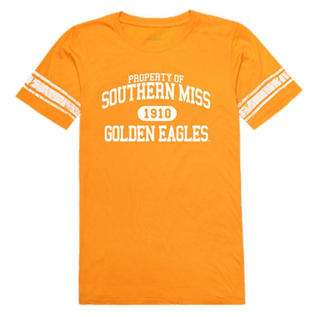 USM University of Southern Mississippi Golden Eagles Womens Property Tee T-Shirt Gold-Campus-Wardrobe