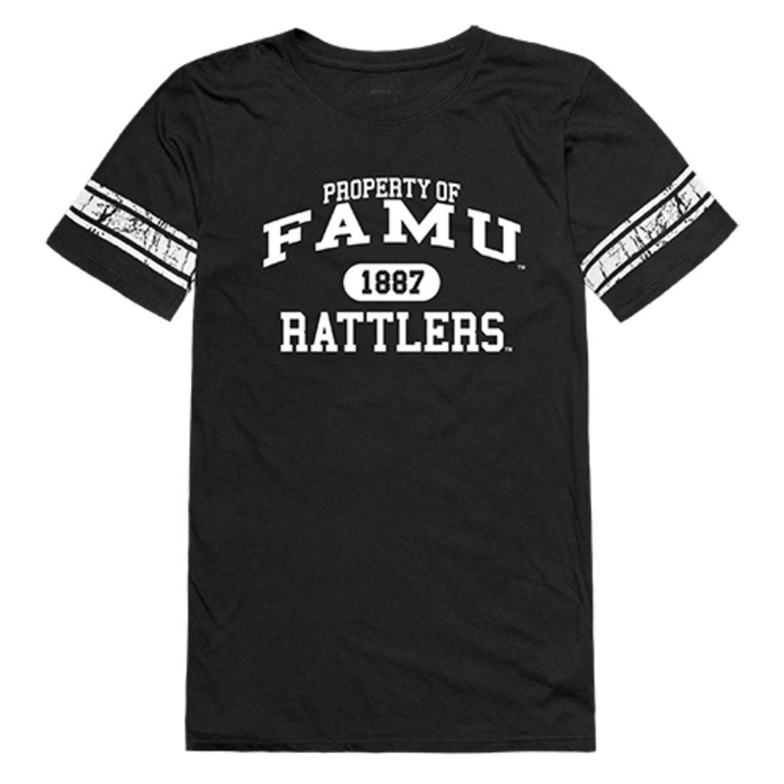 FAMU Florida A&M University Rattlers Womens Property Tee T-Shirt Black-Campus-Wardrobe