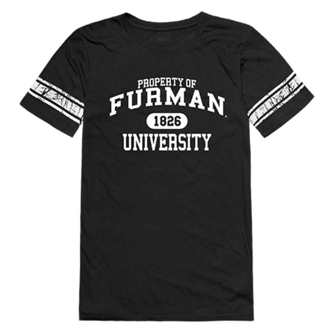 Furman University Paladins Womens Property Tee T-Shirt Black-Campus-Wardrobe