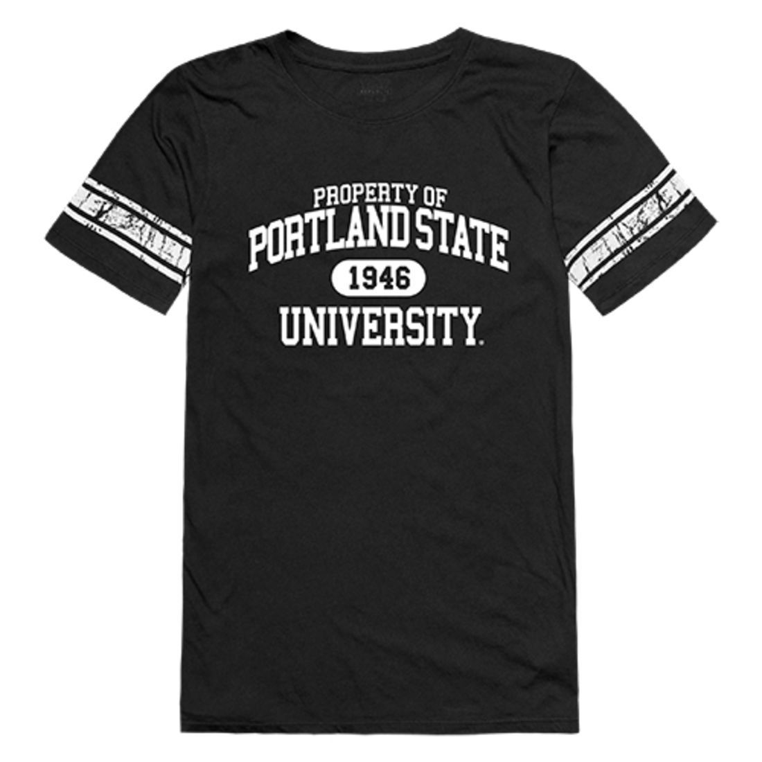 PSU Portland State University Vikings Womens Property Tee T-Shirt Black-Campus-Wardrobe