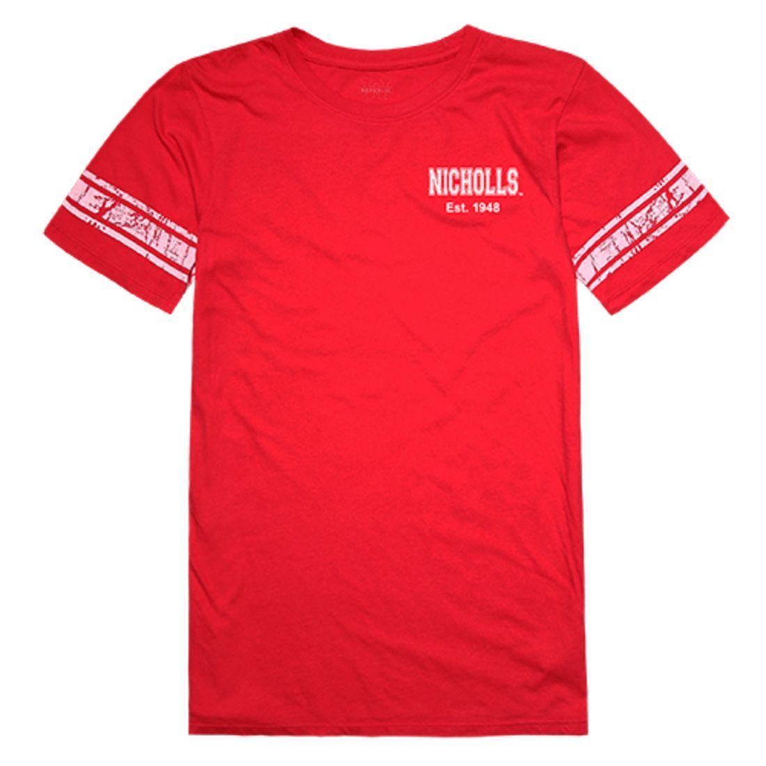 Nicholls State University Colonels Womens Practice Tee T-Shirt Red-Campus-Wardrobe