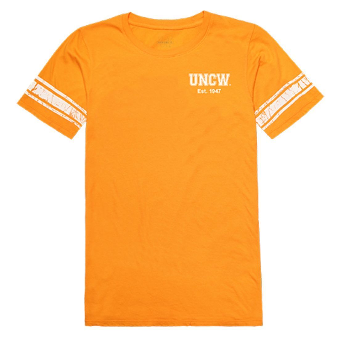 UNCW University of North Carolina at Wilmington Seahawks Womens Practice Tee T-Shirt Gold-Campus-Wardrobe