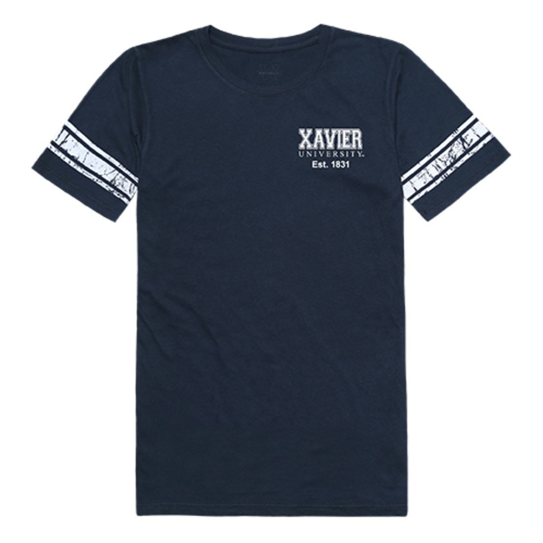 Xavier University Musketeers Womens Practice T-Shirt Navy-Campus-Wardrobe