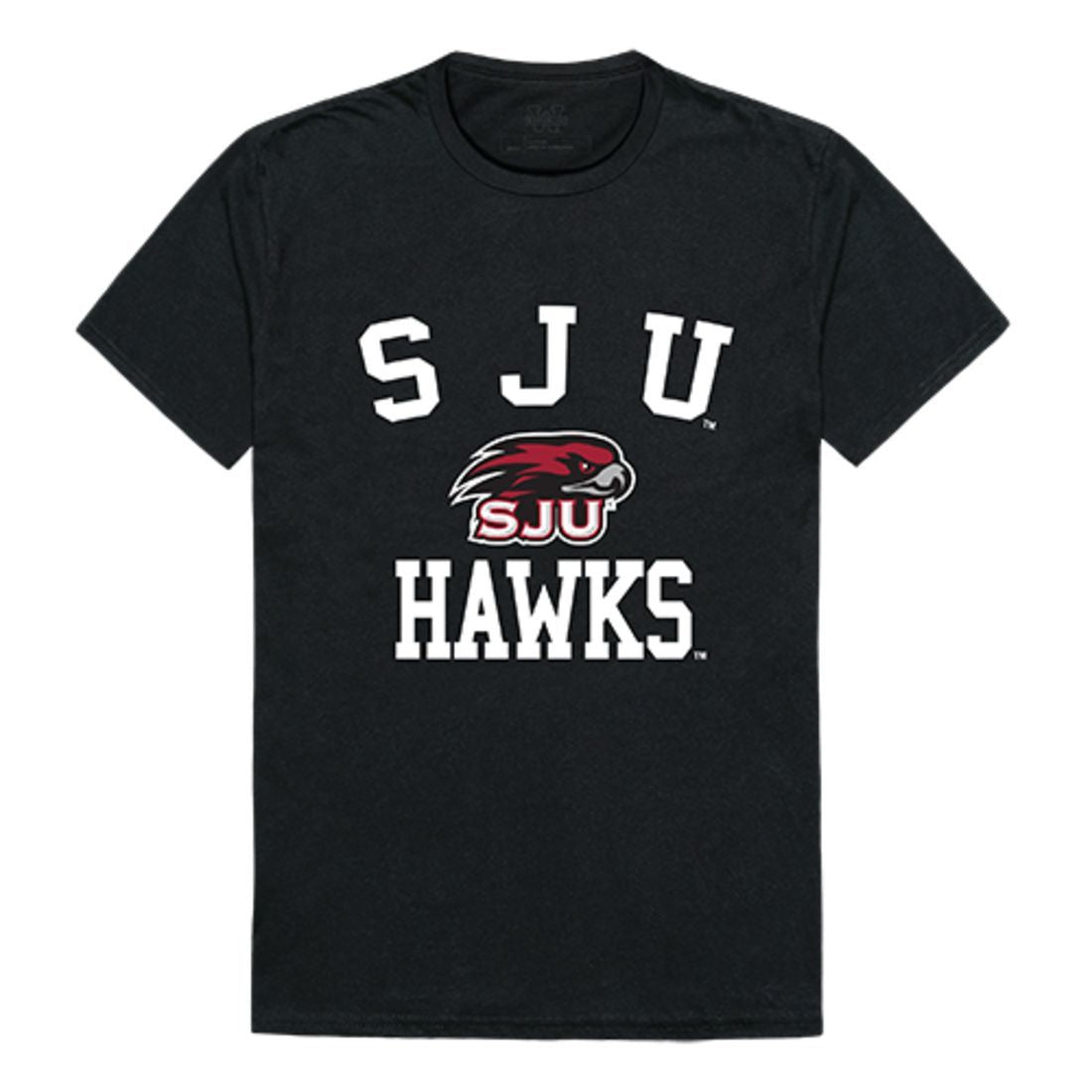 SJU Saint Joseph's University Hawks Arch T-Shirt Black-Campus-Wardrobe