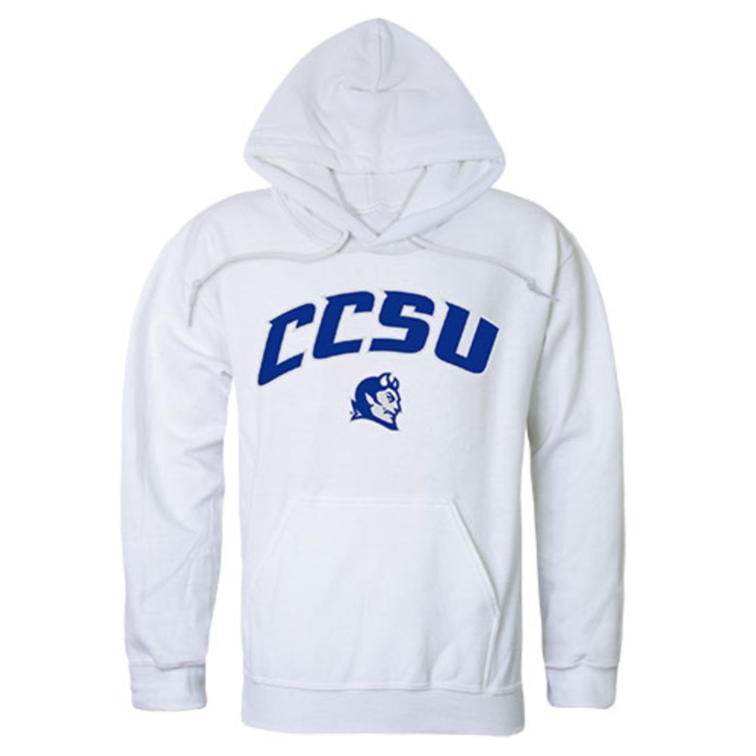 Central Connecticut State University Blue Devils Campus Hoodie Sweatshirt White-Campus-Wardrobe