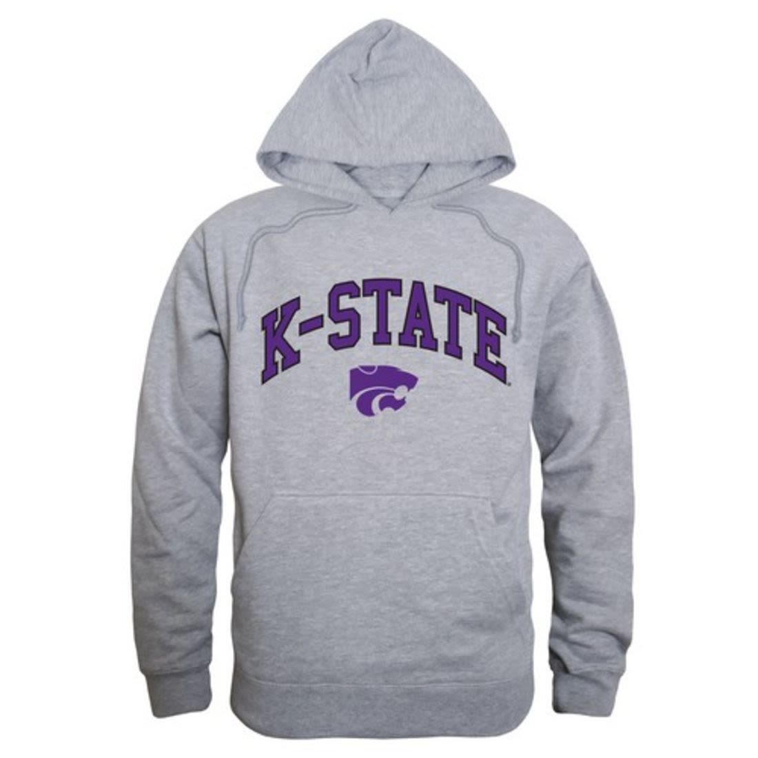 Kansas State University Wildcats Campus Hoodie Sweatshirt Heather Grey-Campus-Wardrobe