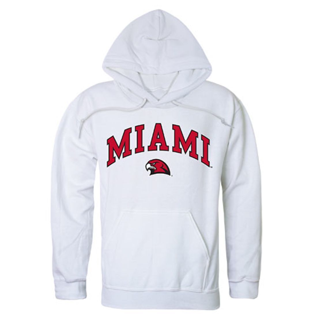 Miami University RedHawks Campus Hoodie Sweatshirt White-Campus-Wardrobe