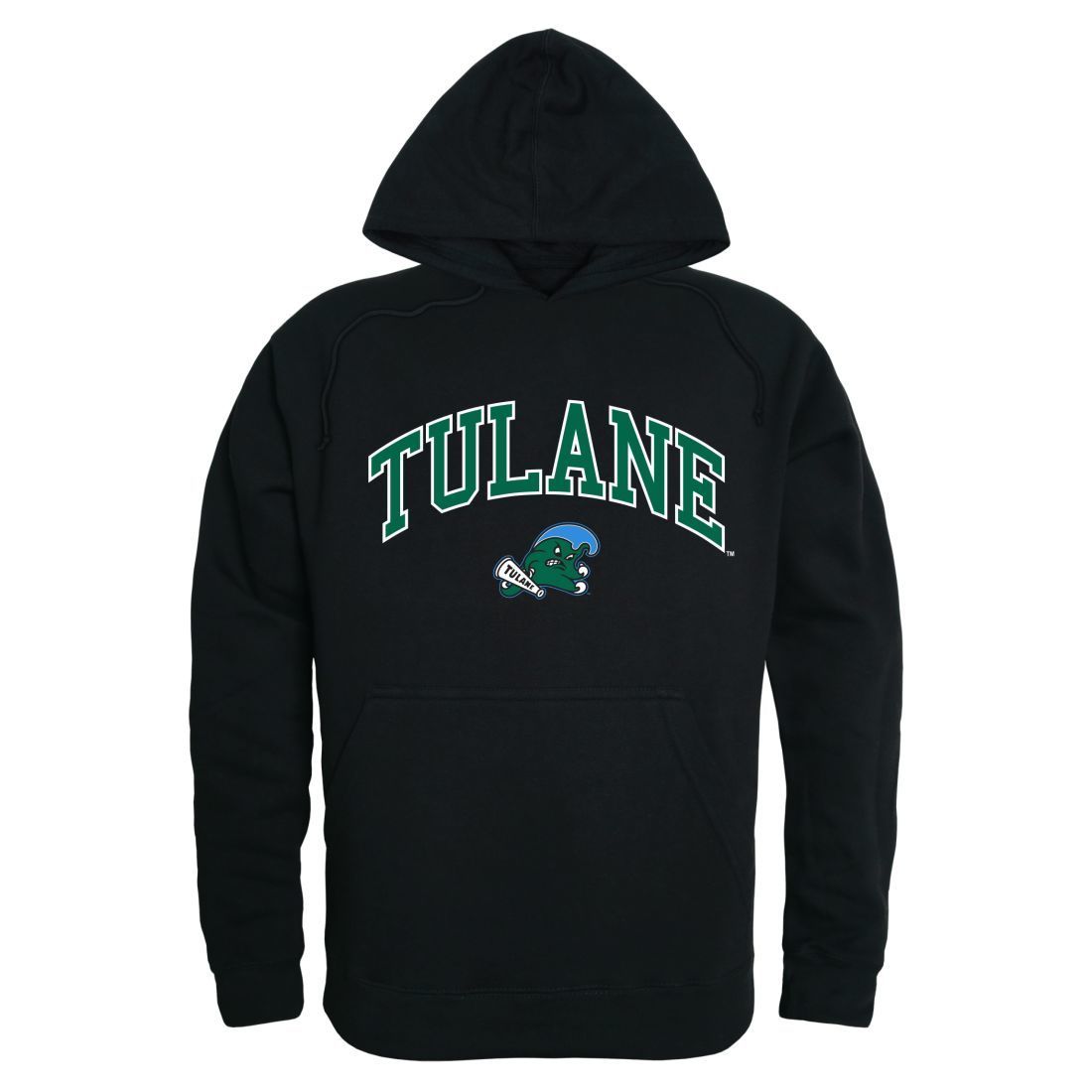 Tulane University Green Wave Campus Hoodie Sweatshirt Black-Campus-Wardrobe