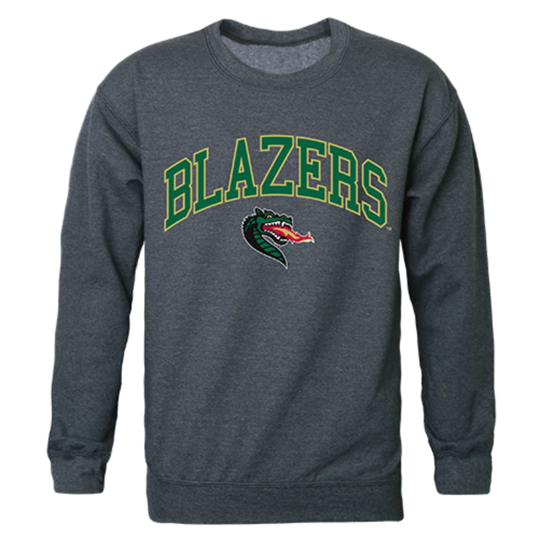 UAB University of Alabama at Birmingham Campus Crewneck Pullover Sweatshirt Sweater Heather Charcoal-Campus-Wardrobe