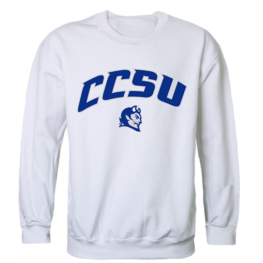 CCSU Central Connecticut State University Campus Crewneck Pullover Sweatshirt Sweater White-Campus-Wardrobe