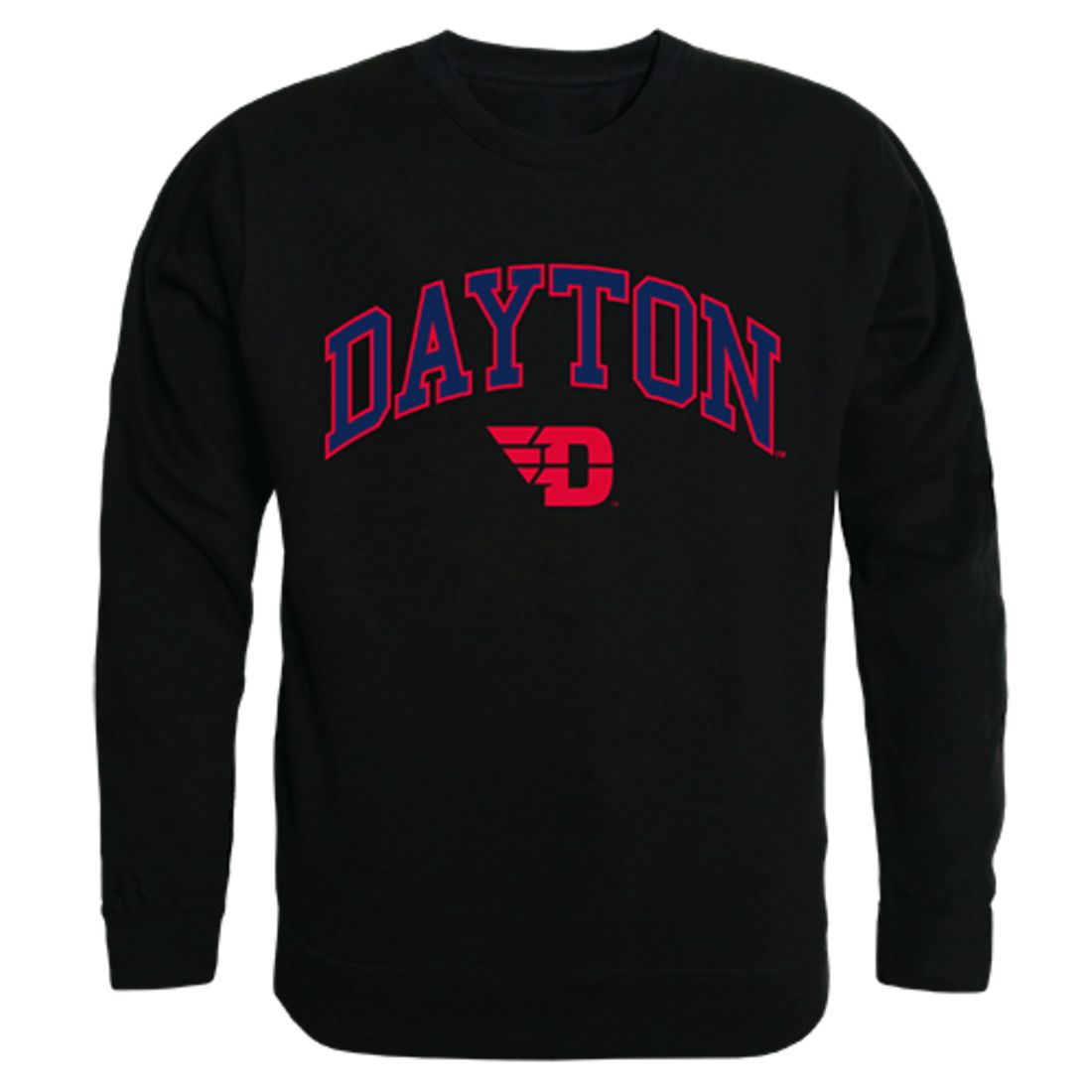 UD University of Dayton Campus Crewneck Pullover Sweatshirt Sweater Black-Campus-Wardrobe