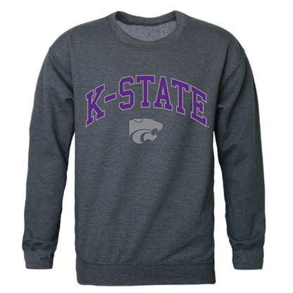 KSU Kansas State University Campus Crewneck Pullover Sweatshirt Sweater Heather Charcoal-Campus-Wardrobe