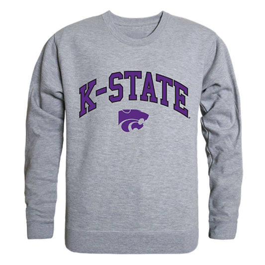 KSU Kansas State University Campus Crewneck Pullover Sweatshirt Sweater Heather Grey-Campus-Wardrobe