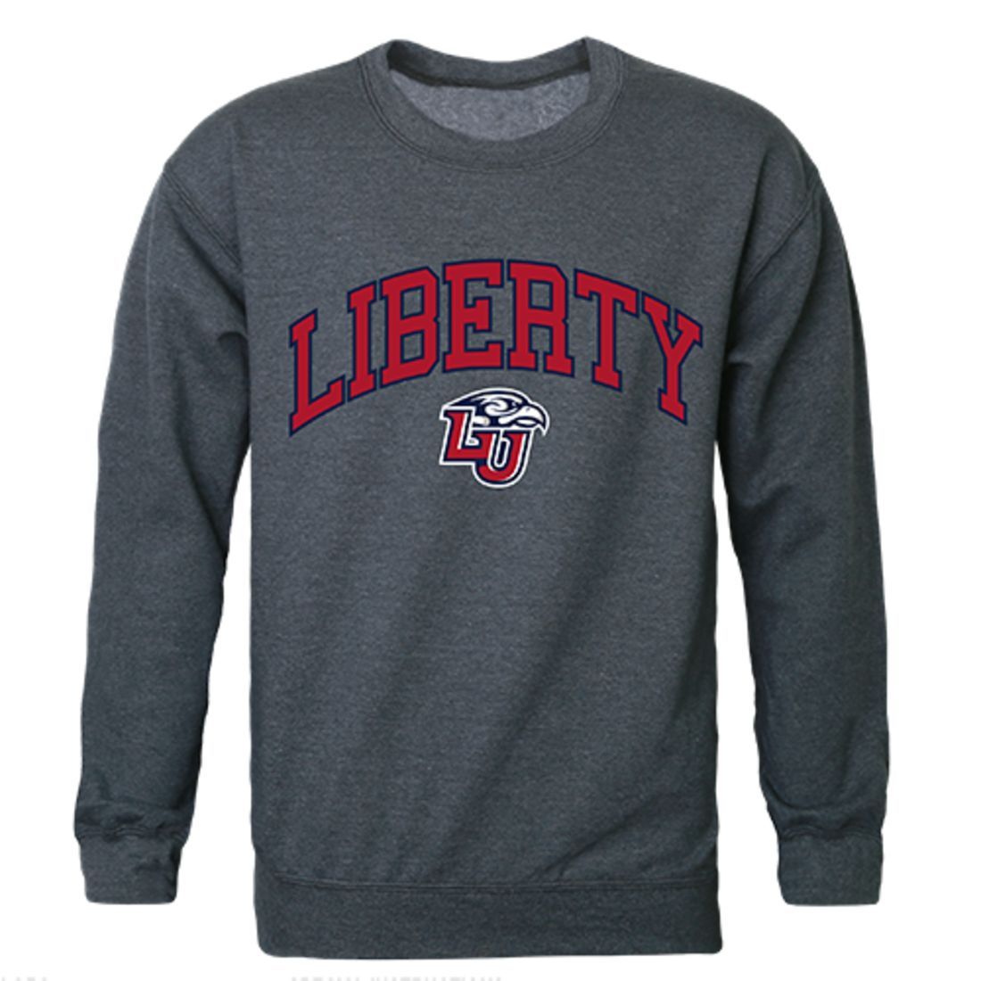 Liberty University Campus Crewneck Pullover Sweatshirt Sweater Heather Charcoal-Campus-Wardrobe