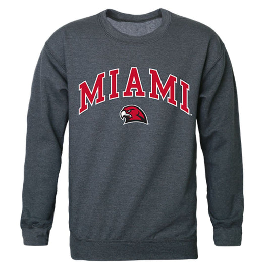 Miami University Campus Crewneck Pullover Sweatshirt Sweater Heather Charcoal-Campus-Wardrobe