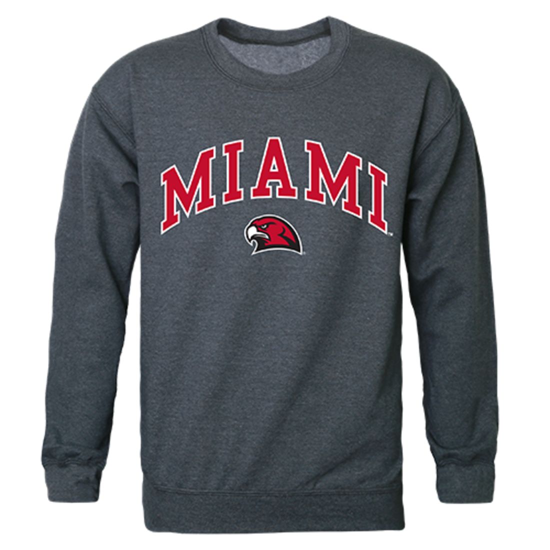 Miami University Campus Crewneck Pullover Sweatshirt Sweater Heather Charcoal-Campus-Wardrobe