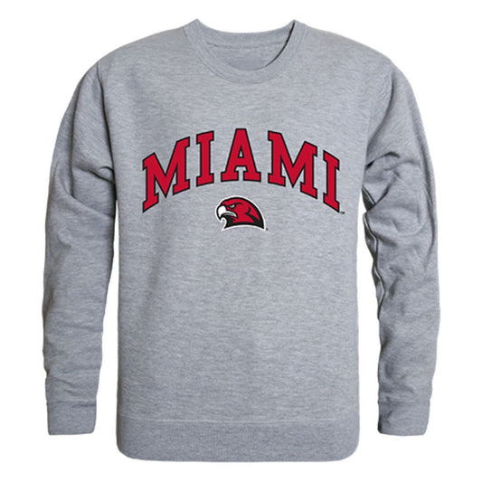 Miami University Campus Crewneck Pullover Sweatshirt Sweater Heather Grey-Campus-Wardrobe