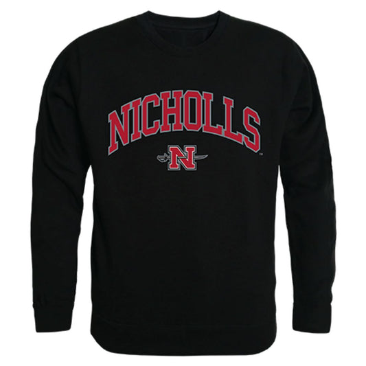 Nicholls State University Campus Crewneck Pullover Sweatshirt Sweater Black-Campus-Wardrobe