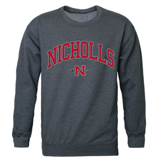 Nicholls State University Campus Crewneck Pullover Sweatshirt Sweater Heather Charcoal-Campus-Wardrobe