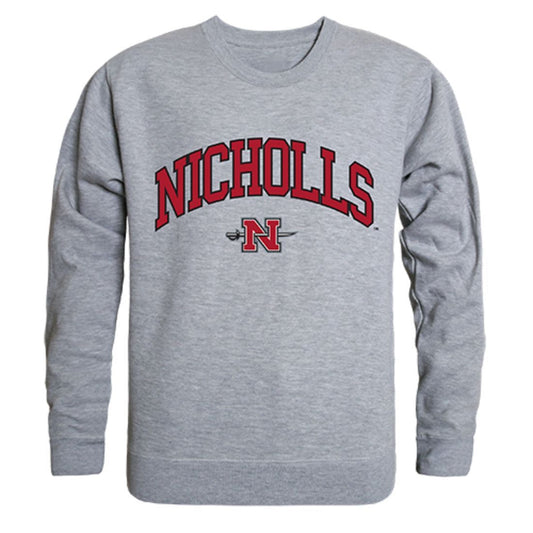 Nicholls State University Campus Crewneck Pullover Sweatshirt Sweater Heather Grey-Campus-Wardrobe