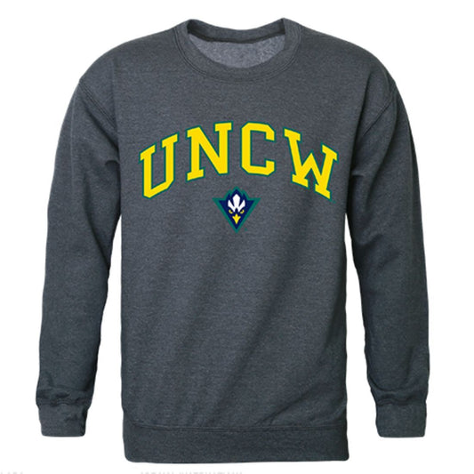 UNCW University of North Carolina Wilmington Campus Crewneck Pullover Sweatshirt Sweater Heather Charcoal-Campus-Wardrobe