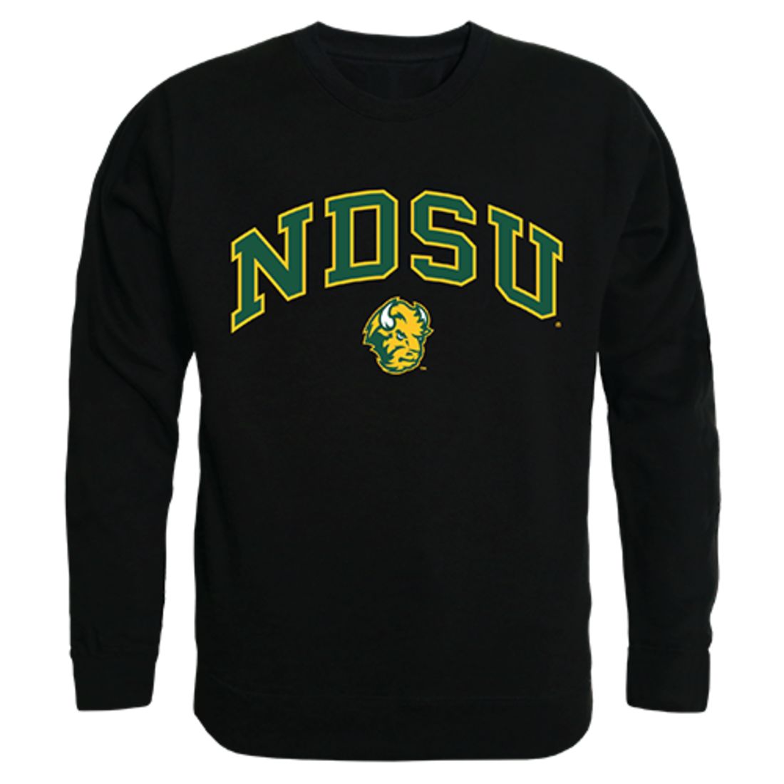 NDSU North Dakota State University Bison Campus Crewneck Pullover Sweatshirt Sweater Black-Campus-Wardrobe