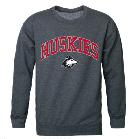 NIU Northern Illinois University Campus Crewneck Pullover Sweatshirt Sweater Heather Charcoal-Campus-Wardrobe