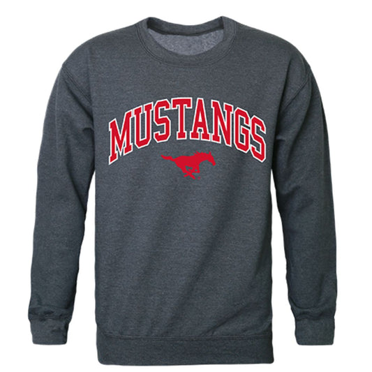 SMU Southern Methodist University Campus Crewneck Pullover Sweatshirt Sweater Heather Charcoal-Campus-Wardrobe
