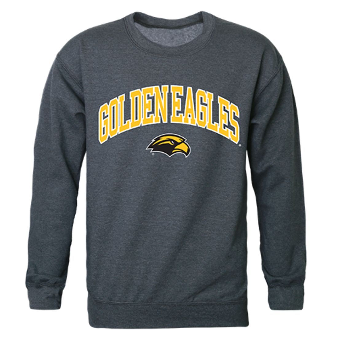 USM University of Southern Mississippi Campus Crewneck Pullover Sweatshirt Sweater Heather Charcoal-Campus-Wardrobe
