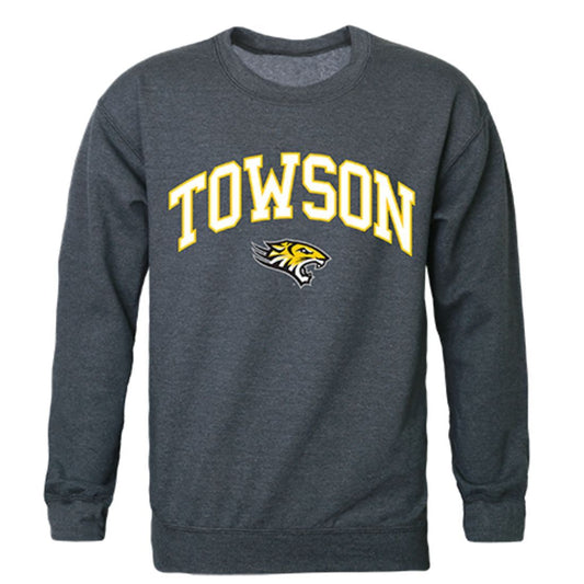 TU Towson University Campus Crewneck Pullover Sweatshirt Sweater Heather Charcoal-Campus-Wardrobe