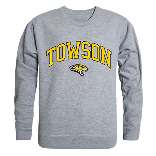 TU Towson University Campus Crewneck Pullover Sweatshirt Sweater Heather Grey-Campus-Wardrobe