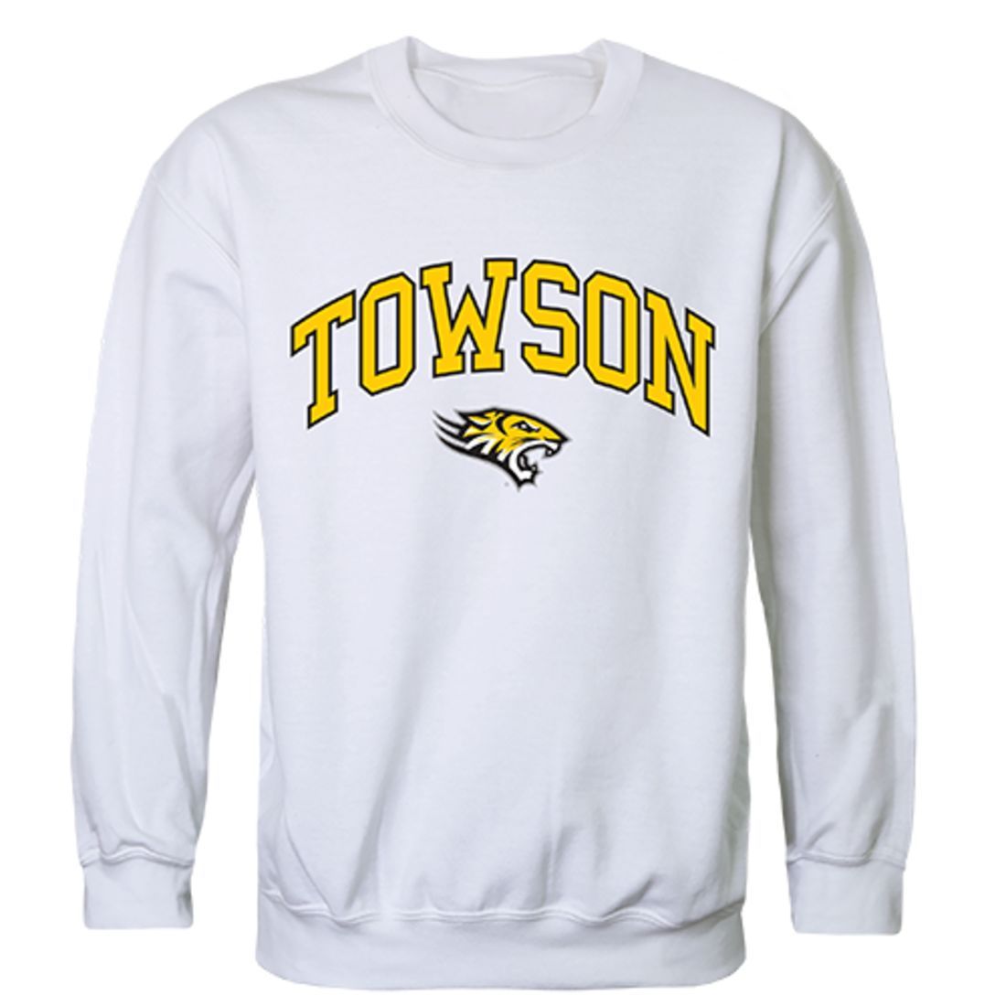 TU Towson University Campus Crewneck Pullover Sweatshirt Sweater White-Campus-Wardrobe