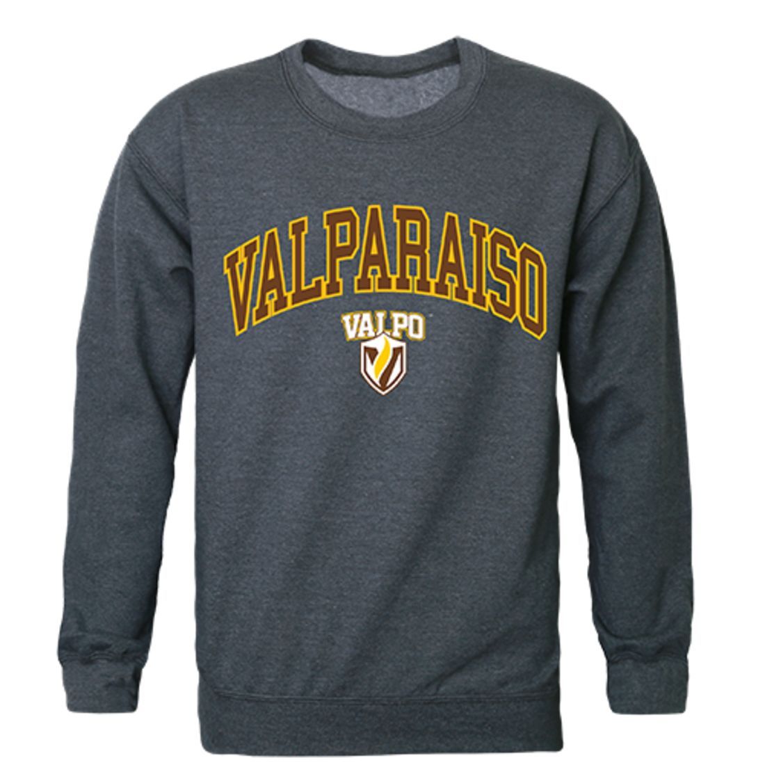 Valparaiso University Campus Crewneck Pullover Sweatshirt Sweater Heather Charcoal-Campus-Wardrobe