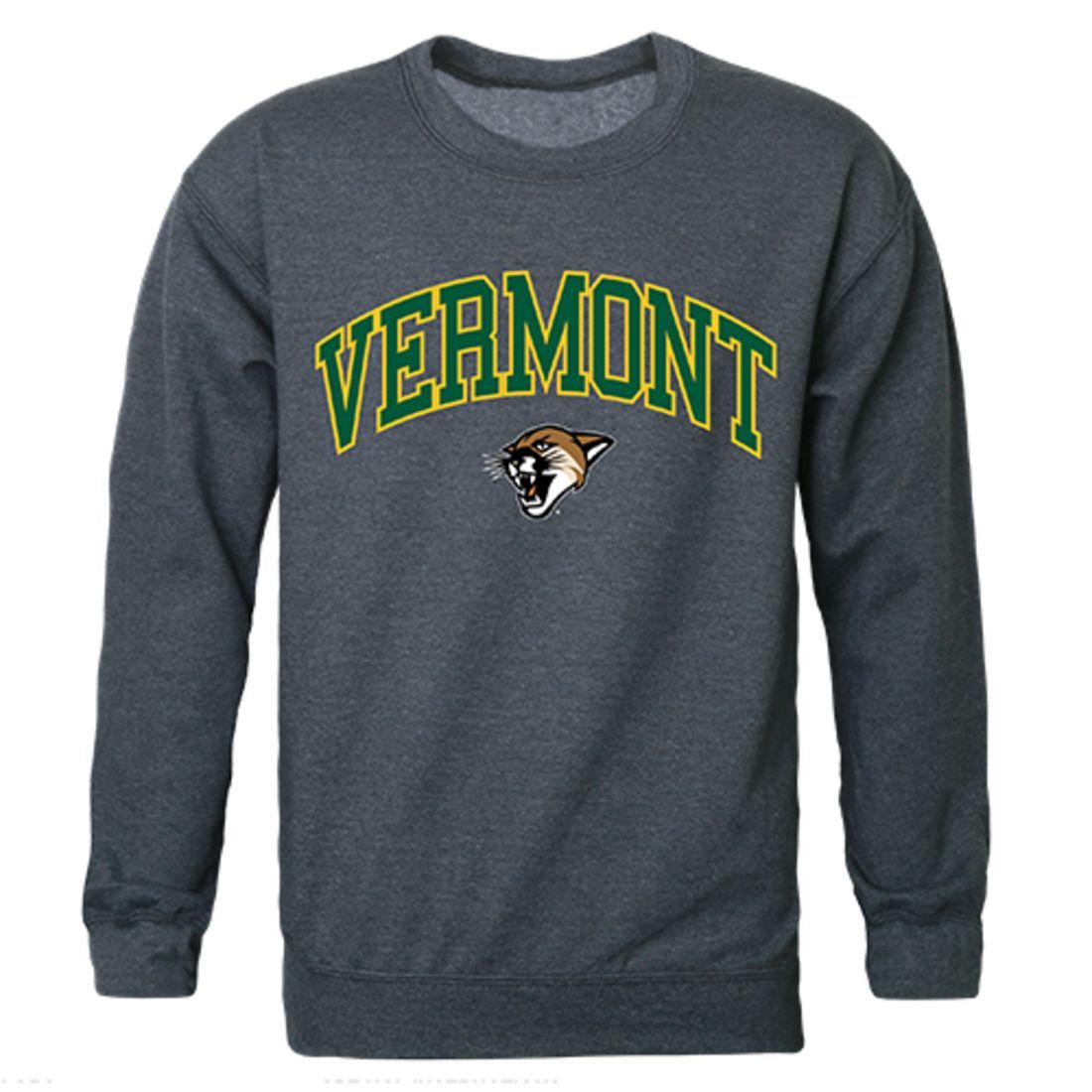 UVM University of Vermont Campus Crewneck Pullover Sweatshirt Sweater Heather Charcoal-Campus-Wardrobe