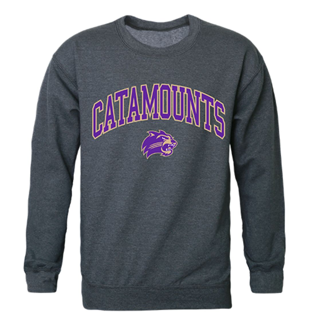 WCU Western Carolina University Campus Crewneck Pullover Sweatshirt Sweater Heather Charcoal-Campus-Wardrobe