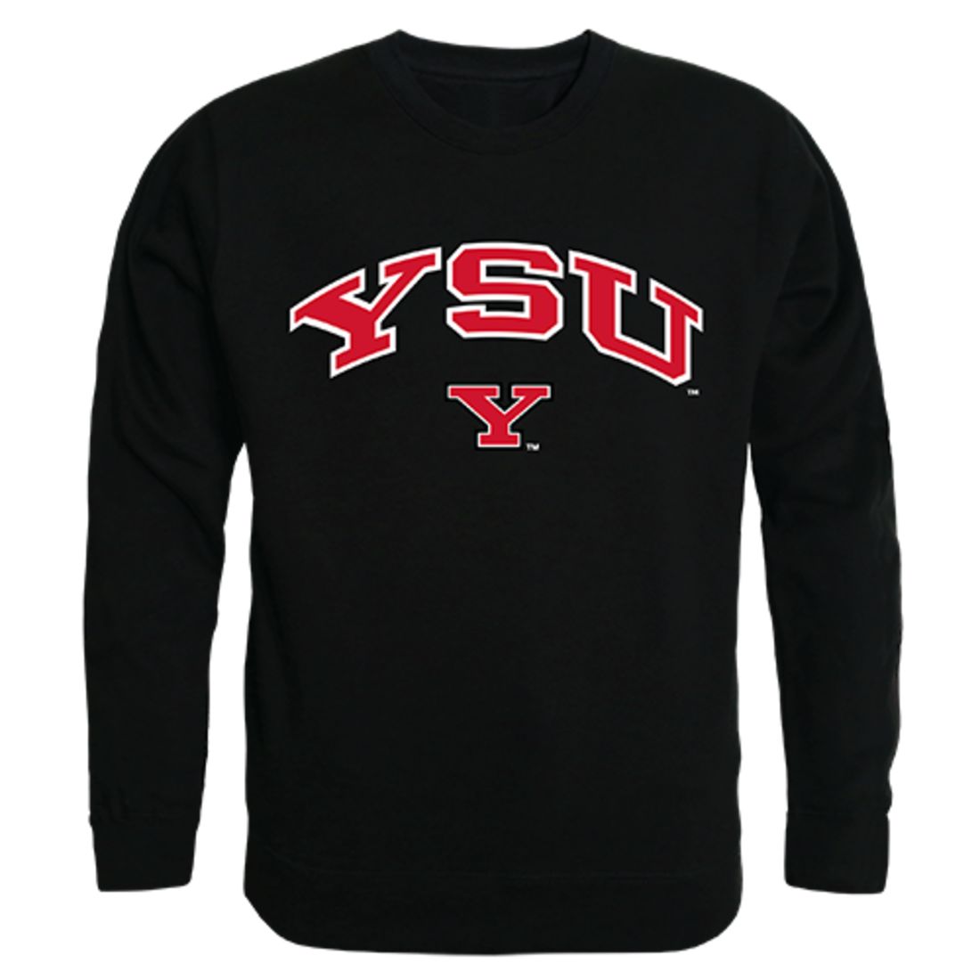 YSU Youngstown State University Campus Crewneck Pullover Sweatshirt Sweater Black-Campus-Wardrobe