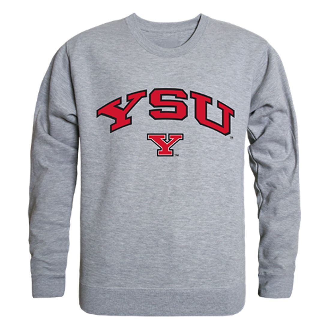 YSU Youngstown State University Campus Crewneck Pullover Sweatshirt Sweater Heather Grey-Campus-Wardrobe