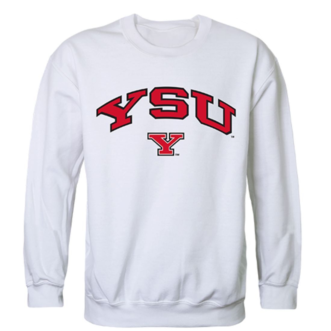 YSU Youngstown State University Campus Crewneck Pullover Sweatshirt Sweater White-Campus-Wardrobe