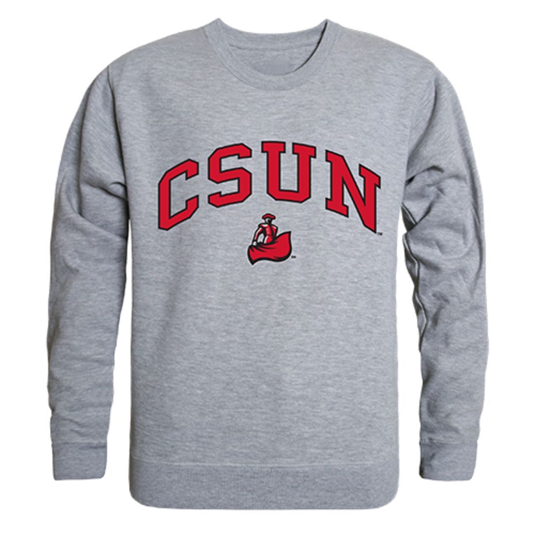 CSUN California State University Northridge Campus Crewneck Pullover Sweatshirt Sweater Heather Grey-Campus-Wardrobe