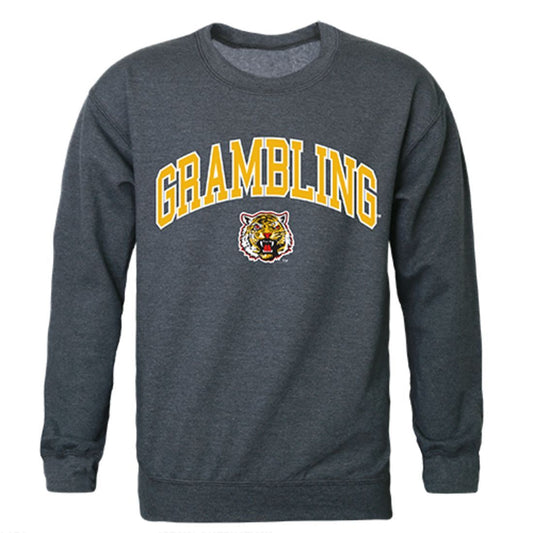 GSU Grambling State University Campus Crewneck Pullover Sweatshirt Sweater Heather Charcoal-Campus-Wardrobe