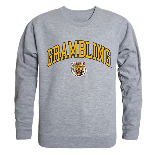 GSU Grambling State University Campus Crewneck Pullover Sweatshirt Sweater Heather Grey-Campus-Wardrobe